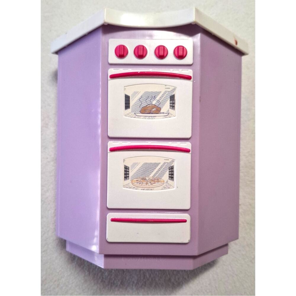 2007 Mattel Barbie My House Toy Oven Cooktop Purple Replacement Kitchen Shelves